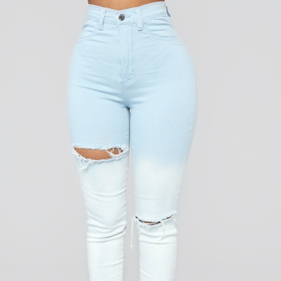 Fashion Nova Denim - Fashion Nova We Out Jeans Bleach Wash
